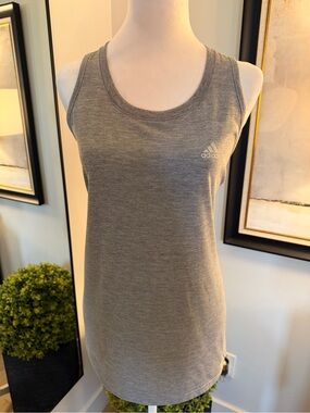 adidas Gray Scoop Neck Athletic Tank Top